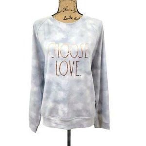 Rae Dunn Gray tye dye choose love long sleeve shirt